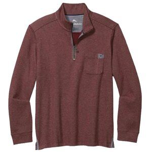 NWT Tommy Bahama Men's Haystack Half Zip Sweatshirt Sweater Pinot Noir